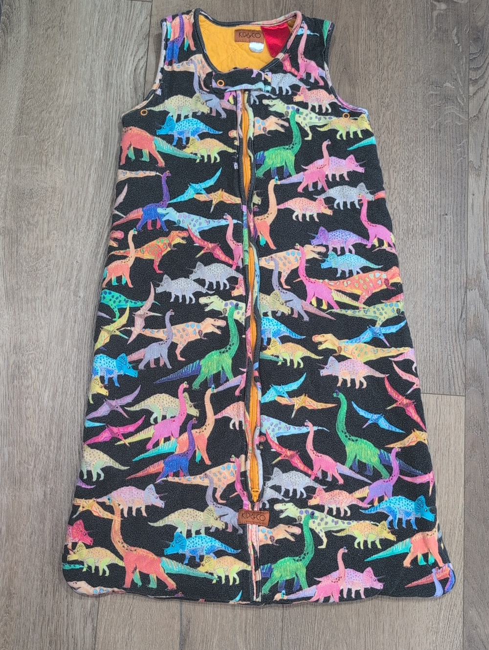 Kip & Co Sleep Sack Pajamas - Black with Multicolor Dinosaurs